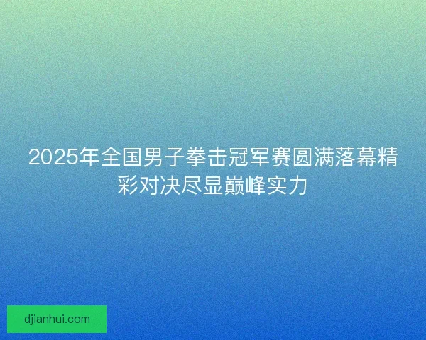 2025年全国男子拳击冠军赛圆满落幕精彩对决尽显巅峰实力